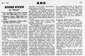 Flamenco Record Review BMG May 1969